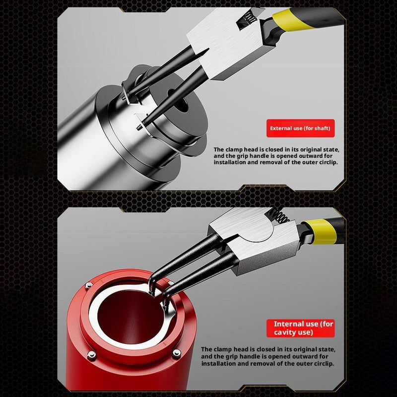4 Pcs Snap Ring Pliers Set, Heavy Duty Circlip Pliers Kit Round Nose C-Clamp for Snap Ring Removal Tool Retaining Straight Bent Lock Rings Plier Set with Storage Case - Image 5